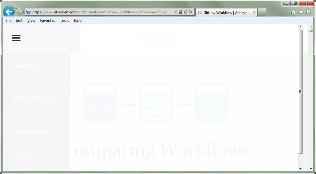 Atlassian GitHub tutorial when loading